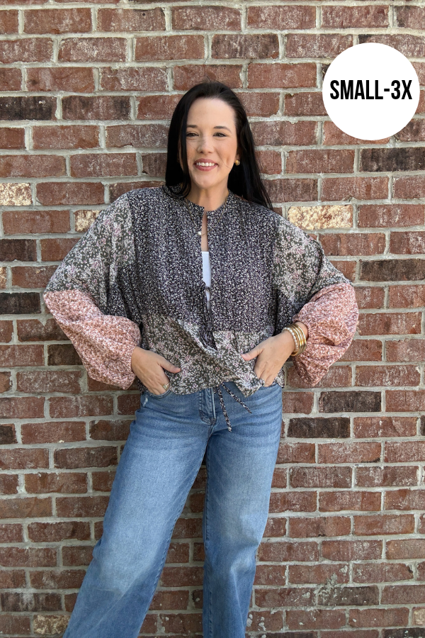 Wildflower Whimsy Tie Front Top
