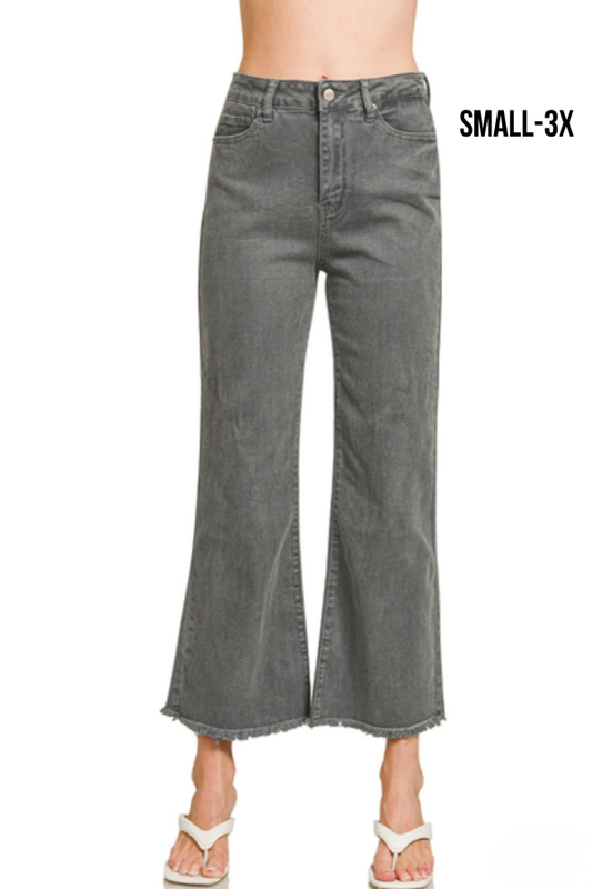 Frayed Bootcut Jeans- Ash Black - Shop Ravel