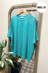 Acid Wash Tee- Turquoise