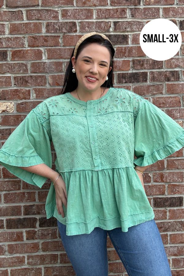Eyelet Mix Top - Shop Ravel