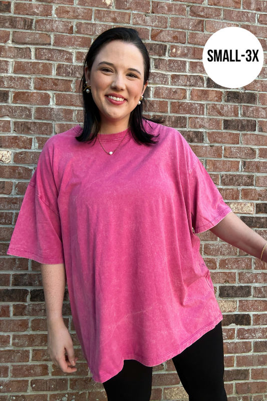Acid Wash Tee-Ash Pink - Shop Ravel