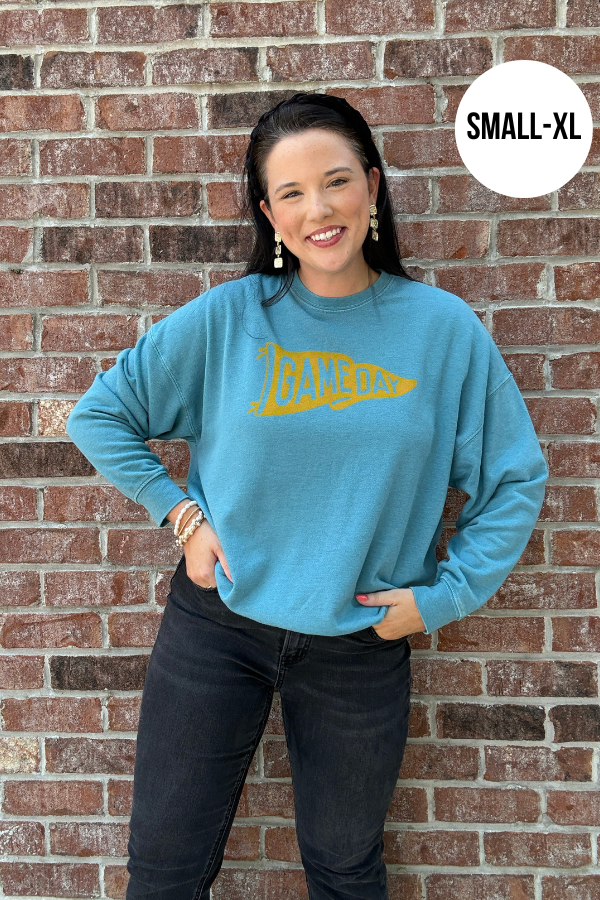 Game Day Pennant Heather Mineral Graphic Sweatshirt