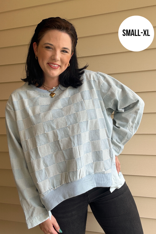Check Mark Denim Top