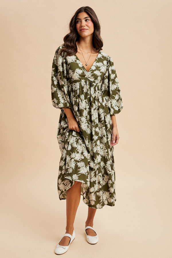 Gathered Around Midi Dress