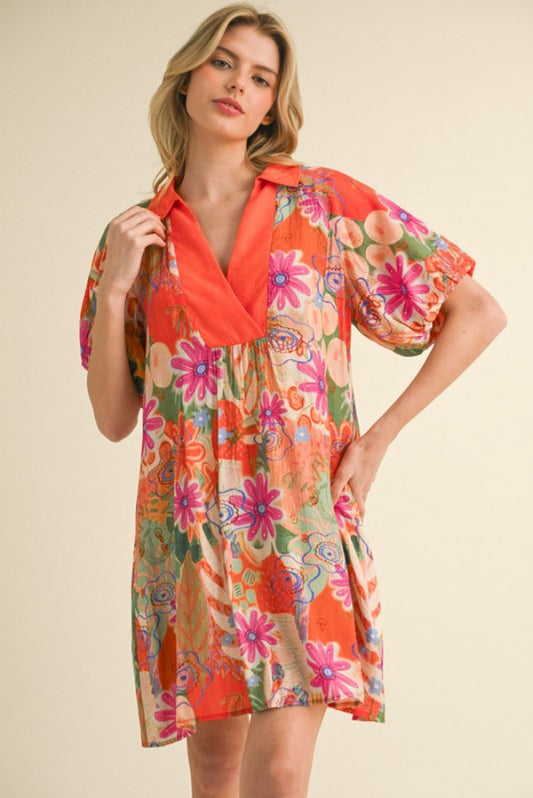 Open Collar Dress