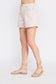 Twill Box Pleat Shorts - Stone - Shop Ravel