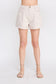Twill Box Pleat Shorts - Stone - Shop Ravel