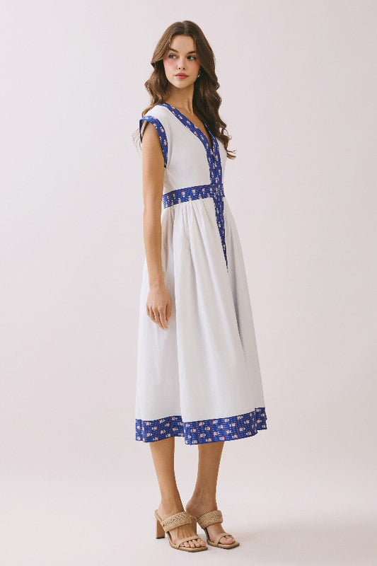 Trim Accent Midi Dress - Shop Ravel