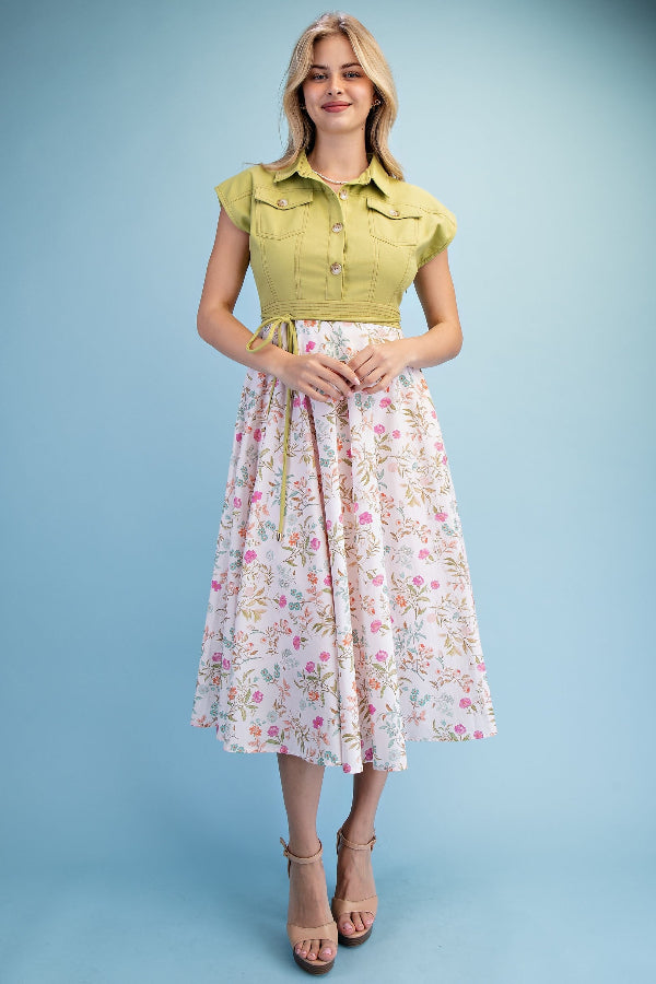 Half Button Midi Dress - Shop Ravel