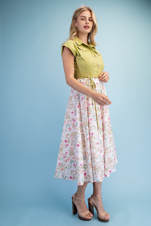 Half Button Midi Dress - Shop Ravel