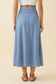Denim Godet Maxi Skirt