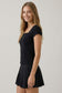 Square Neck Stretch Top - Black