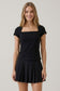 Square Neck Stretch Top - Black