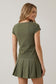 Square Neck Stretch Top - Olive