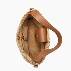 Sunset Straw Bucket Mini Tote Bag