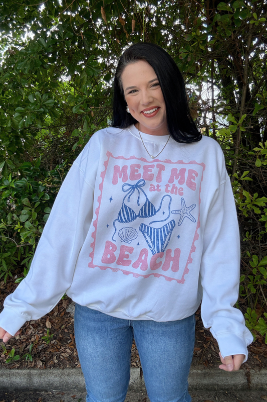 Meet Me At The Beach Graphic Sweatshirt