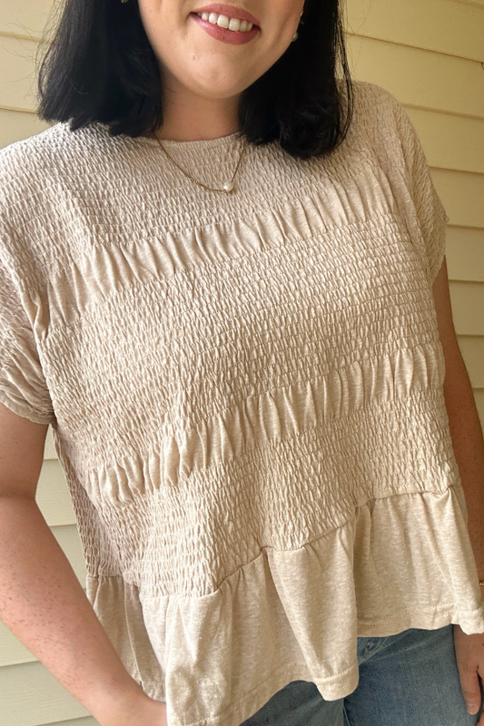 Short Sleeve Smocked Top