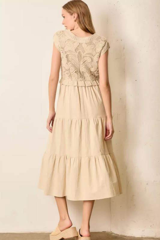 Neutral Moment Midi Dress