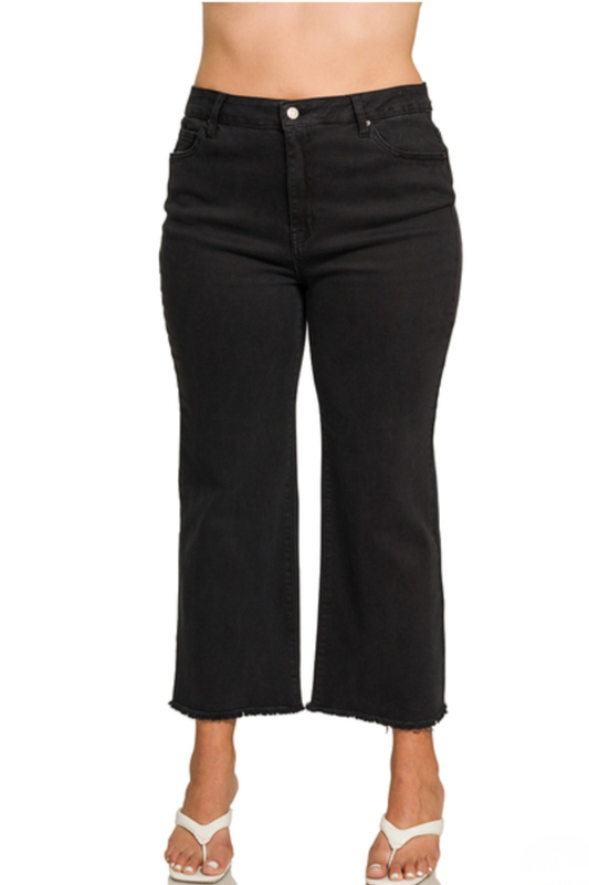 Frayed Bootcut Jeans- Black - Shop Ravel