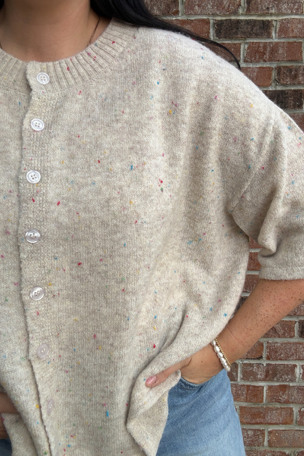 Half Sleeve Cardigan- confetti