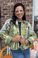 Contrast Trim Quilted Kimono Jacket