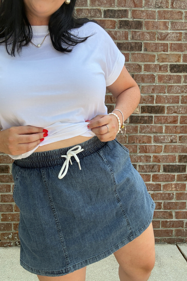 Chambray Skort