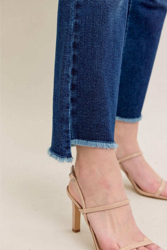 Judy Blue Dark Wash Kick Flare- Short