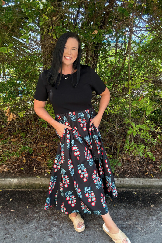 Pop Detail Midi Dress