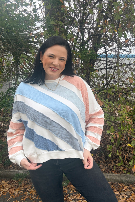 Textured Stripe Pullover