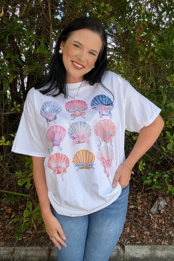 Coquette Coastal Sea Shell Graphic Tee