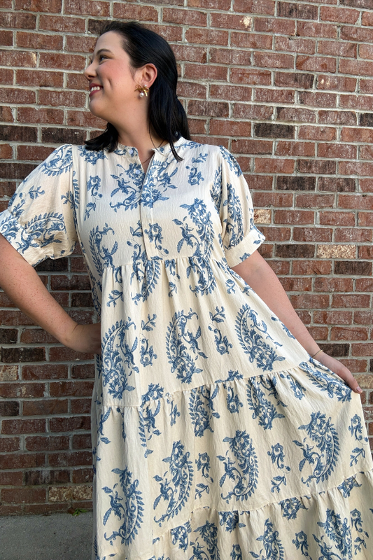 Tiered Textured Midi Dress - Shop Ravel