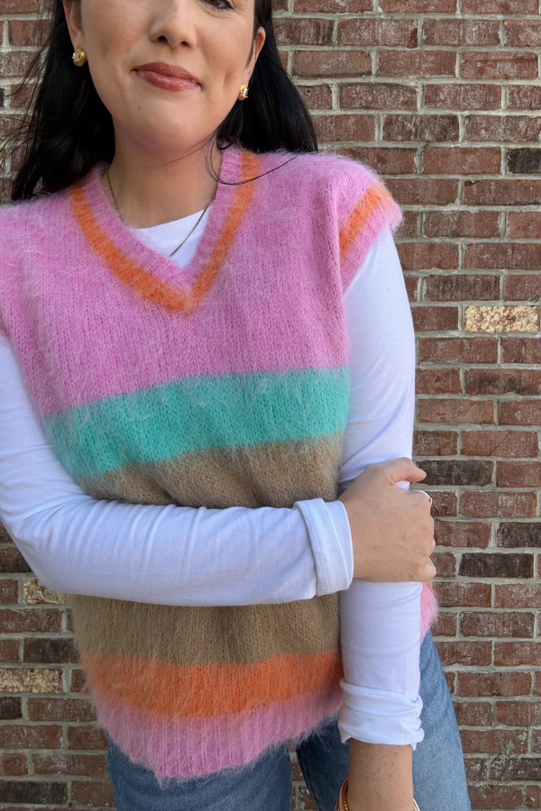 Color Me Happy Fuzzy Sweater Vest