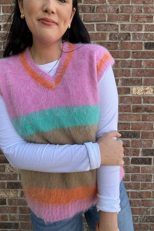 Color Me Happy Fuzzy Sweater Vest
