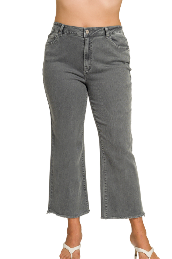 Frayed Bootcut Jeans- Ash Black - Shop Ravel