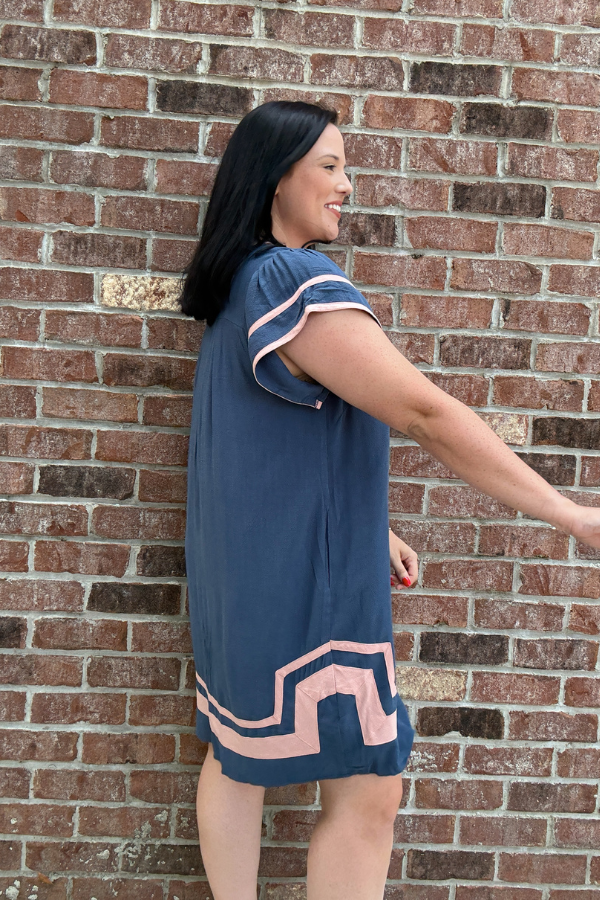 Linen Contrast Dress - Shop Ravel
