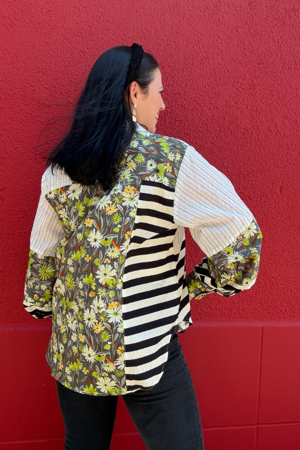 Mixed Print Button Up - Shop Ravel