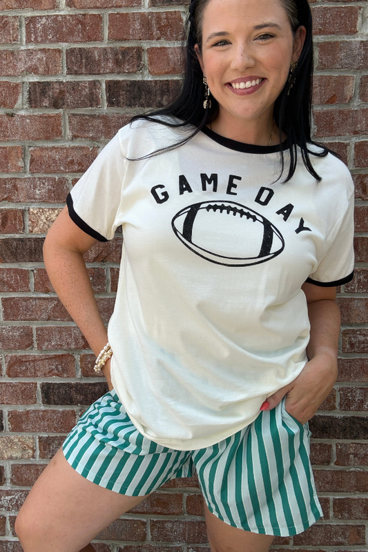 Game Day Football Ringer Graphic Top