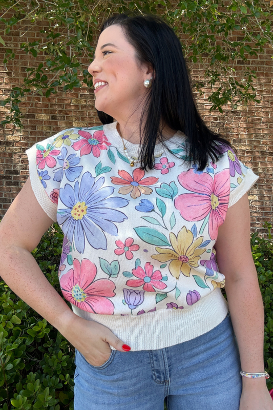 Floral Artwork Top - Shop Ravel