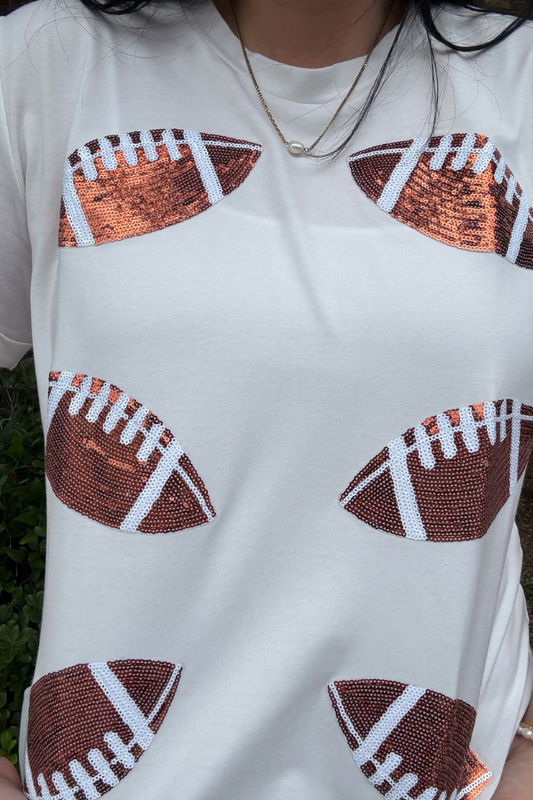Football Sequin Patch Tee