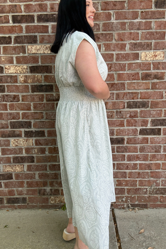 Eyelet Printed Midi Dress - Shop Ravel