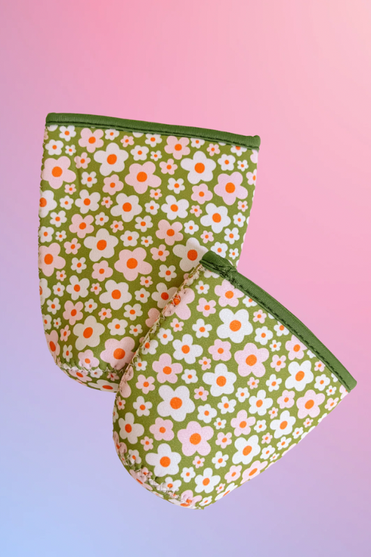 Green Floral Iced Coffee Sleeve