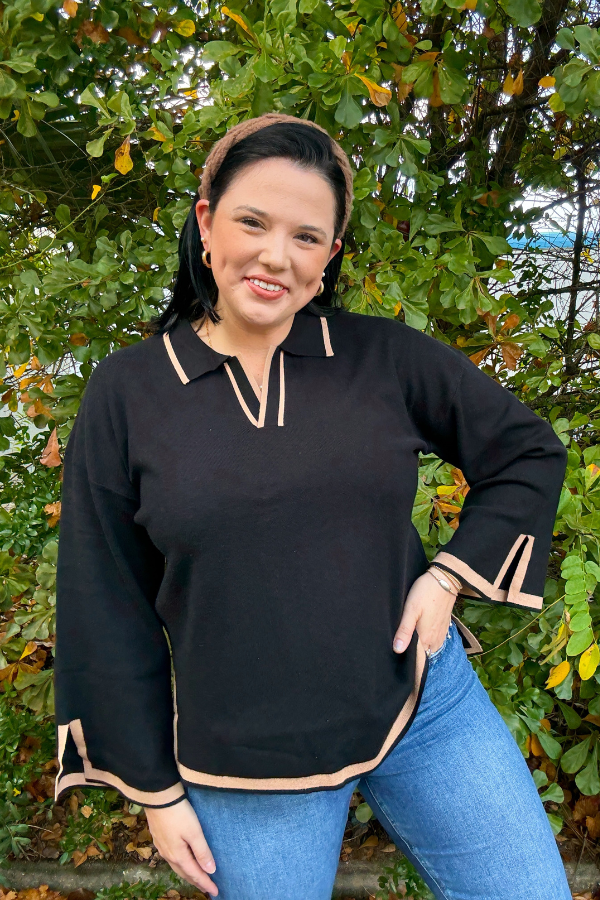 Contrasting Hem Knit Top