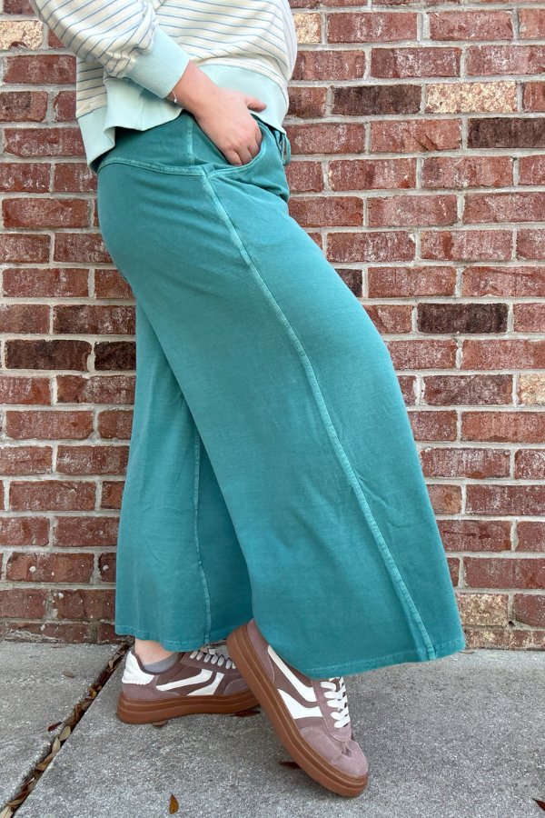 Pigment Dye Pants - Teal