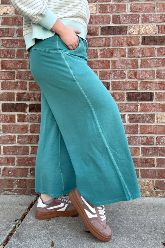 Pigment Dye Pants - Teal