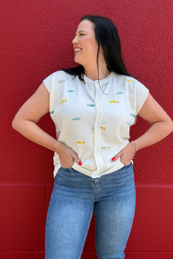 Fish Print Top - Shop Ravel