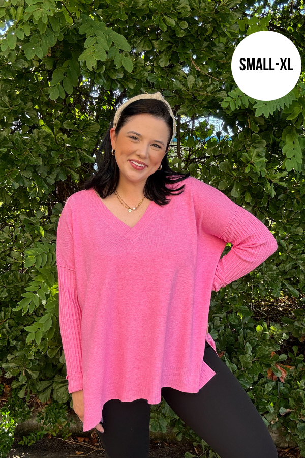 Ribbed Sleeve Sweater