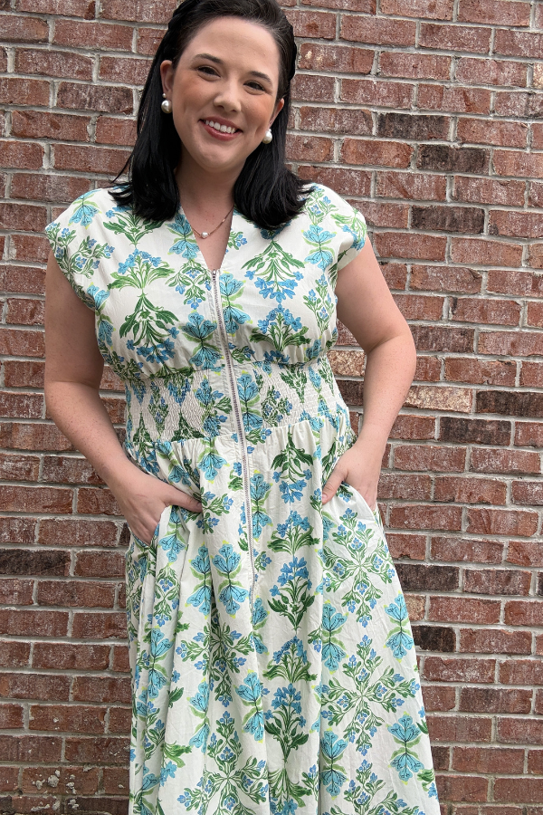 Smocked Waist Midi Dress - Shop Ravel