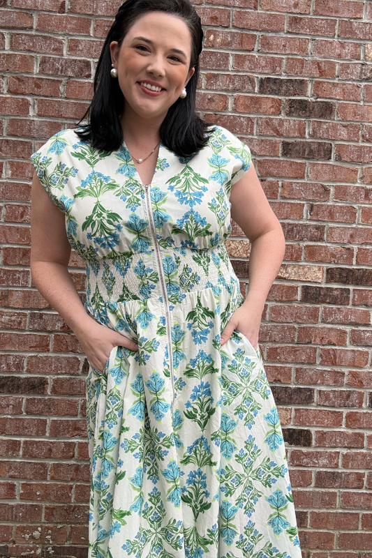 Smocked Waist Midi Dress - Shop Ravel