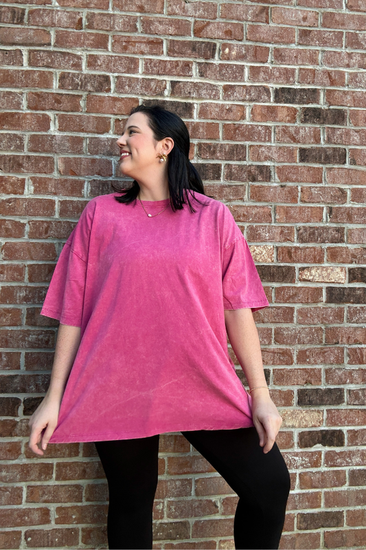 Acid Wash Tee-Ash Pink - Shop Ravel