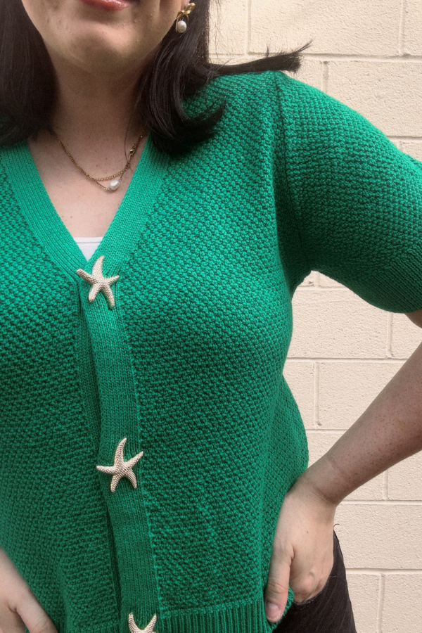 Star Fish Cardigan - Green - Shop Ravel
